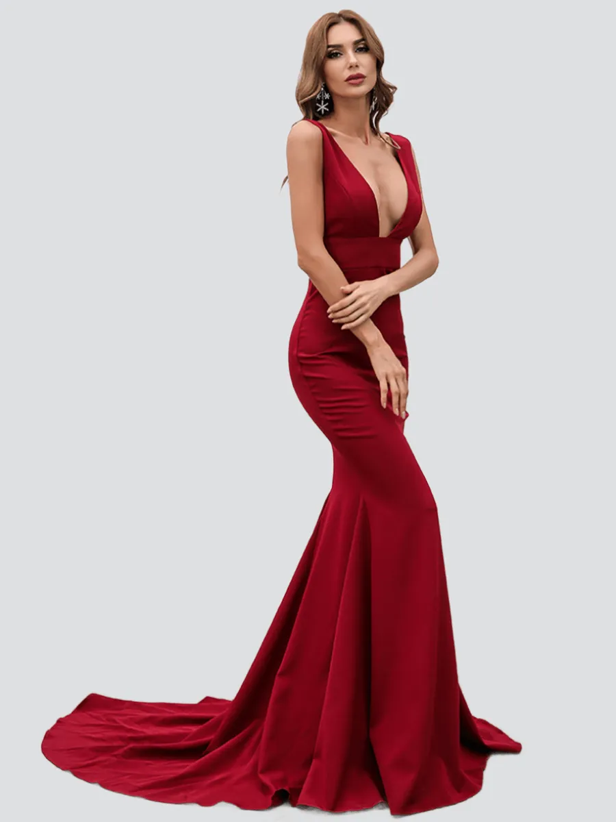 Deep V-neck Mermaid Prom Dress M0763