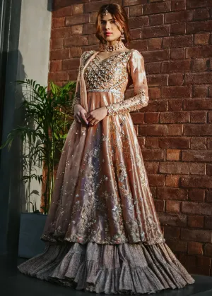 Designer Pink Bridal Frock Lehnga for Wedding #N7048