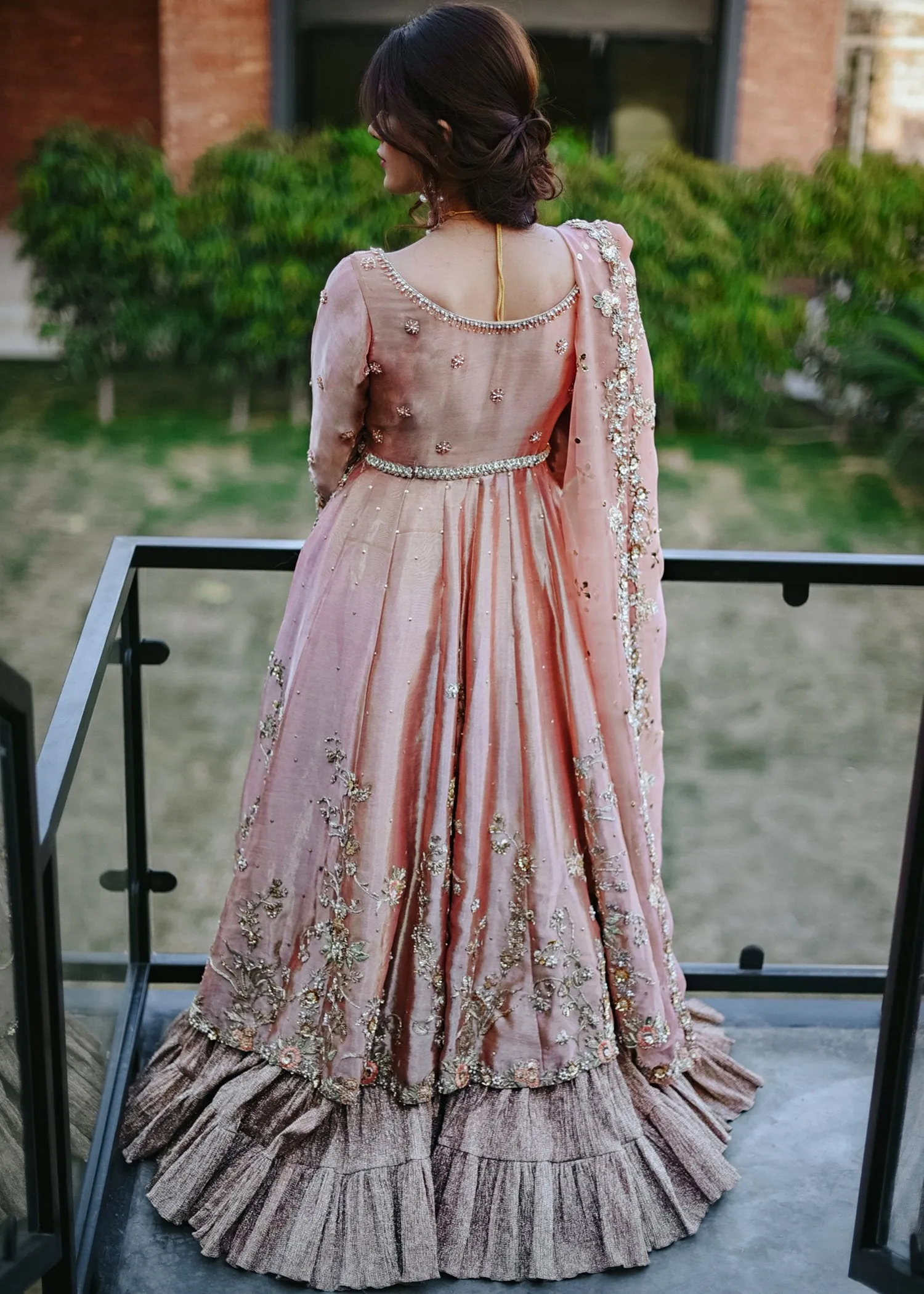 Designer Pink Bridal Frock Lehnga for Wedding #N7048