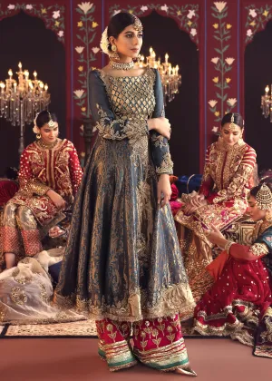 Designer Wedding Party Frock in Blue Color #N0023