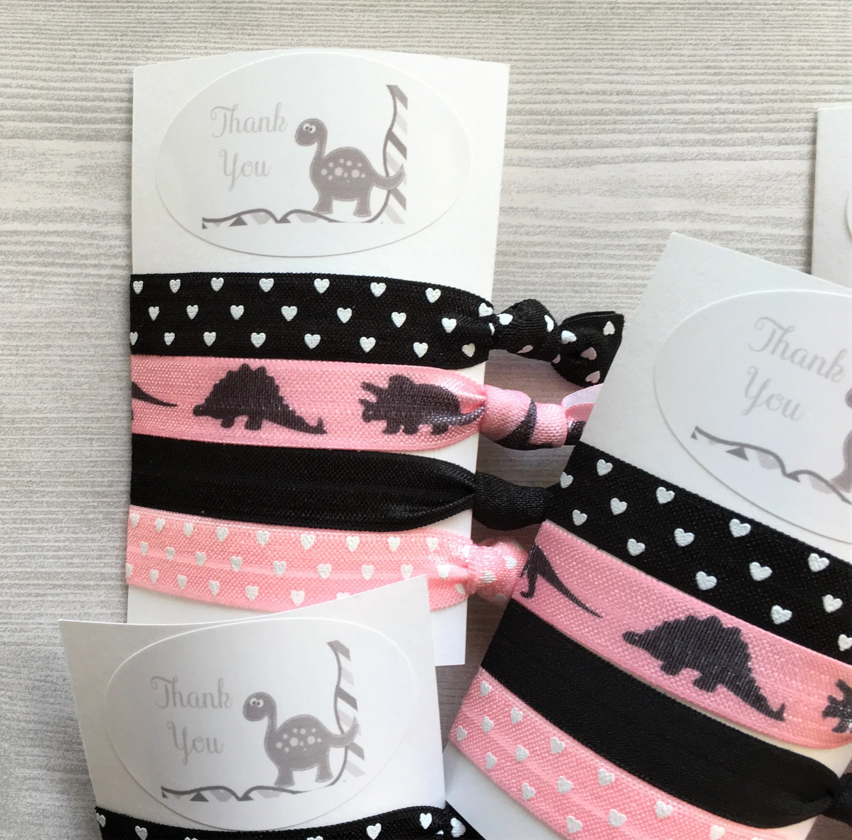 Dinosaur Hair Ties, Set of 5 Cards