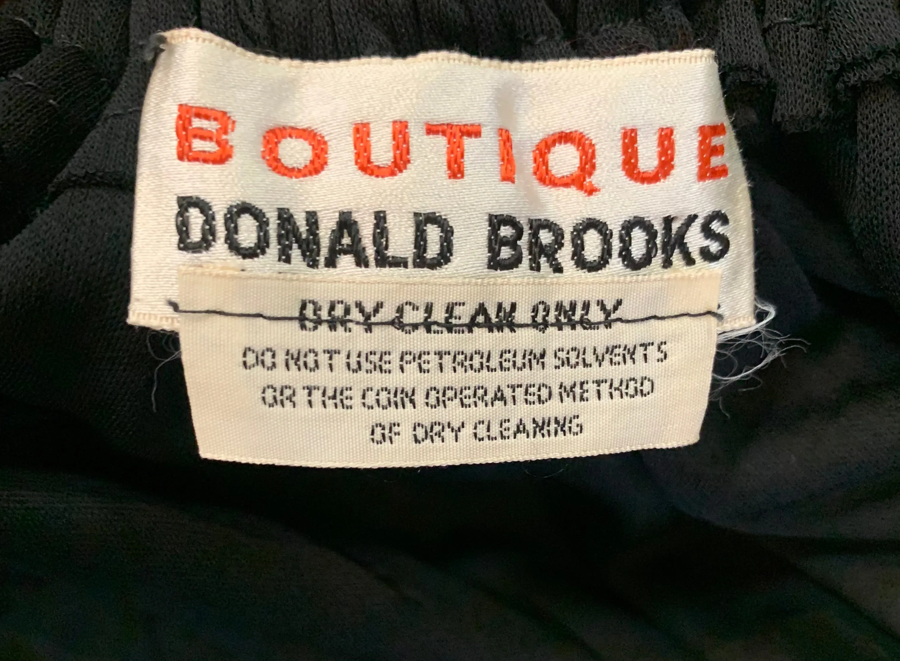 Donald Brooks '70s Black Jersey Halter Gown with Satin Ties