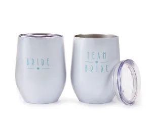 Double Wall Bridal Party Wine Tumbler w/Lid