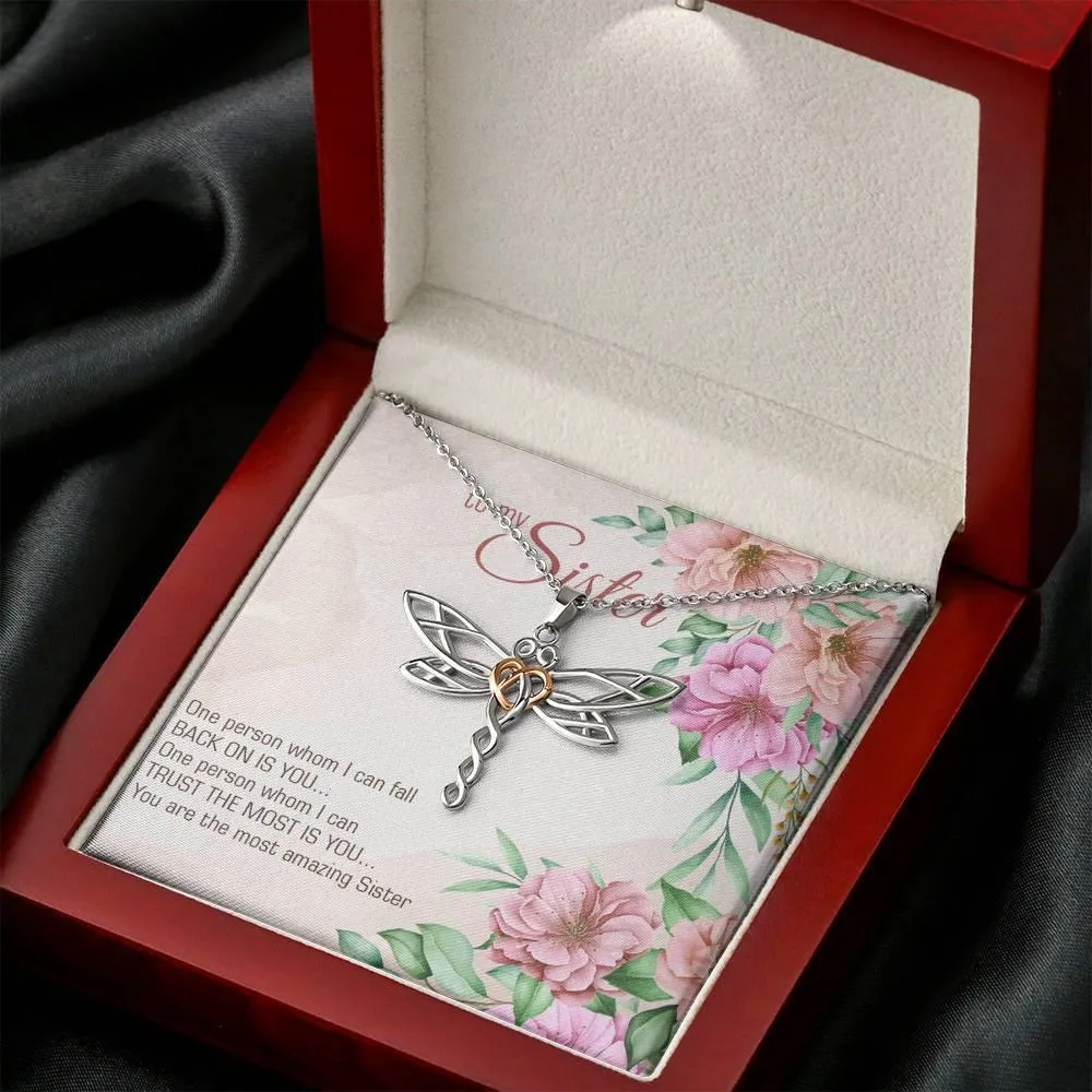 Dragonfly Pendant Necklace for Sister, Sister Necklace,