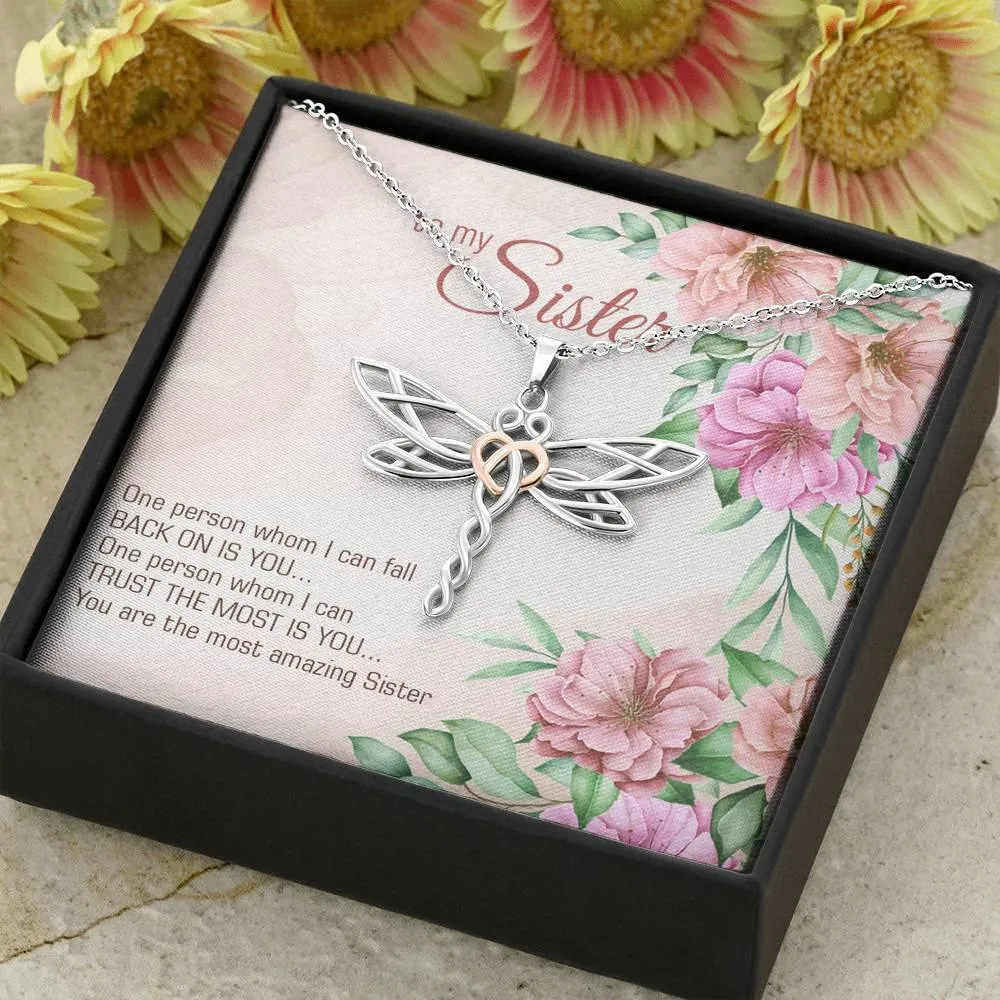 Dragonfly Pendant Necklace for Sister, Sister Necklace,