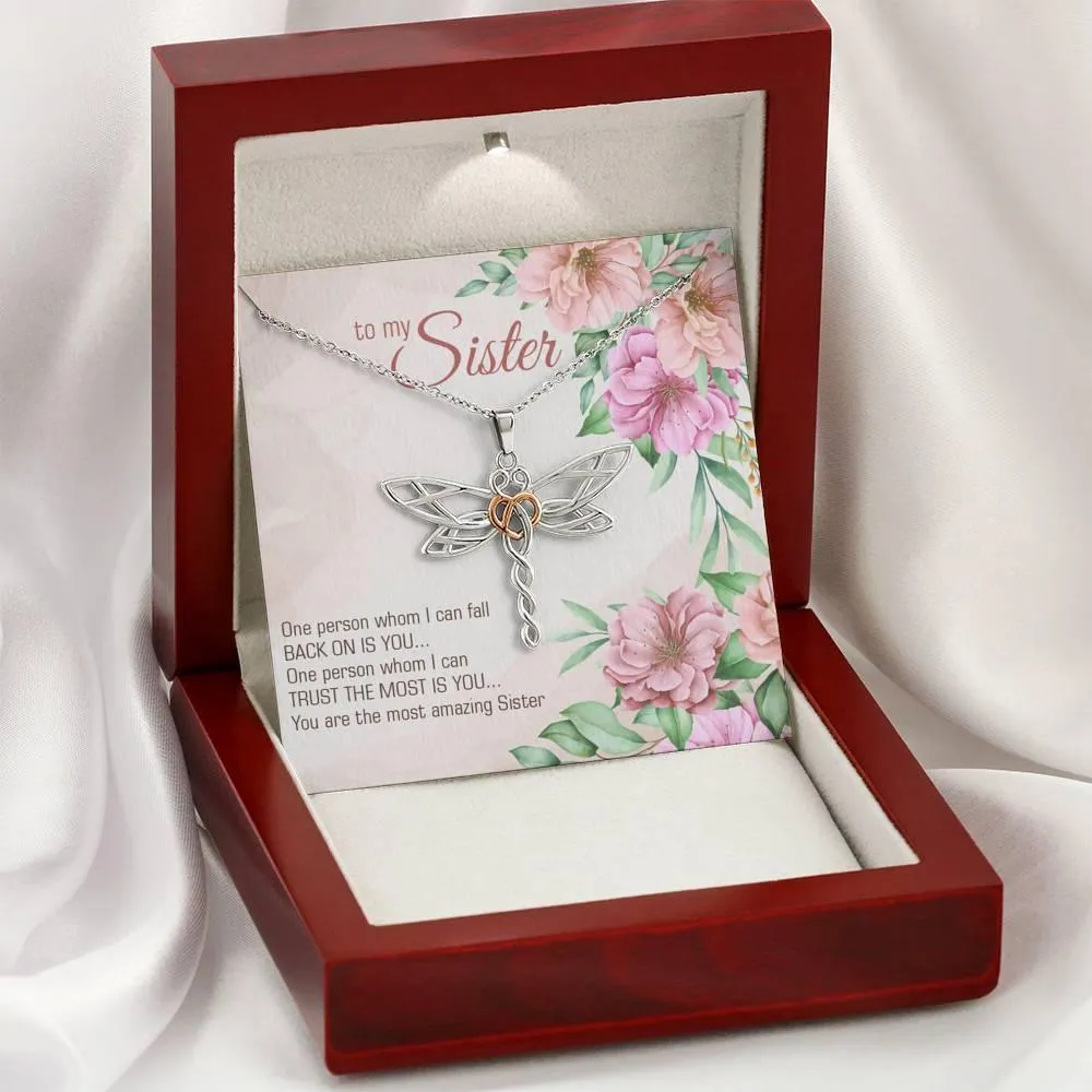 Dragonfly Pendant Necklace for Sister, Sister Necklace,
