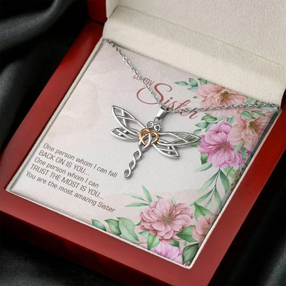 Dragonfly Pendant Necklace for Sister, Sister Necklace,