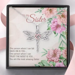Dragonfly Pendant Necklace for Sister, Sister Necklace,