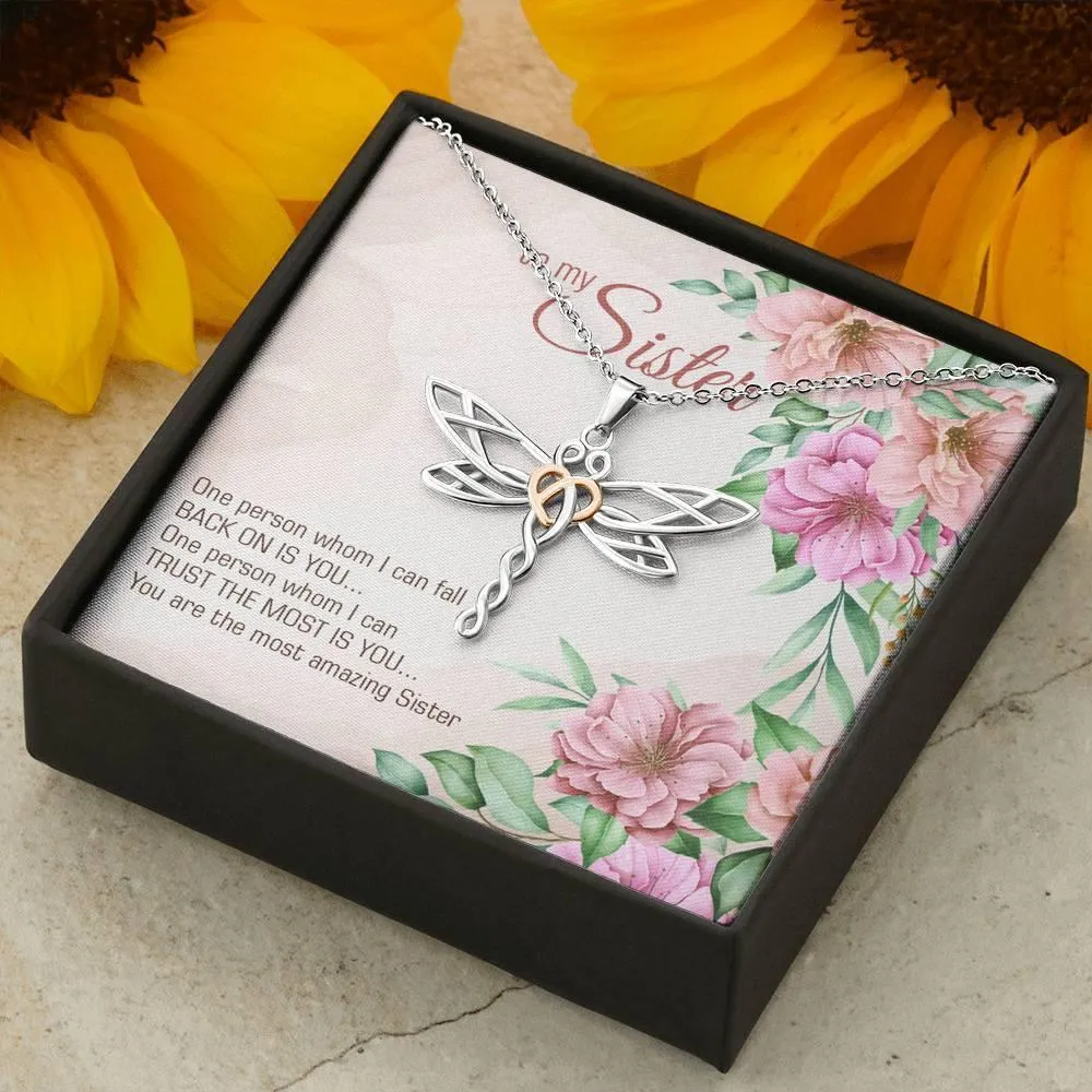 Dragonfly Pendant Necklace for Sister, Sister Necklace,