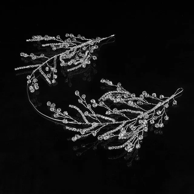 Elegant Bridal Hair Accessory Made With Faux Crystal And Pearls