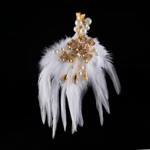 Elegant Bridal Hair Accessory Made With Faux Crystal And Pearls