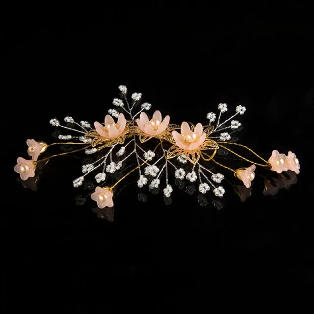 Elegant Bridal Hair Accessory Made With Faux Crystal And Pearls