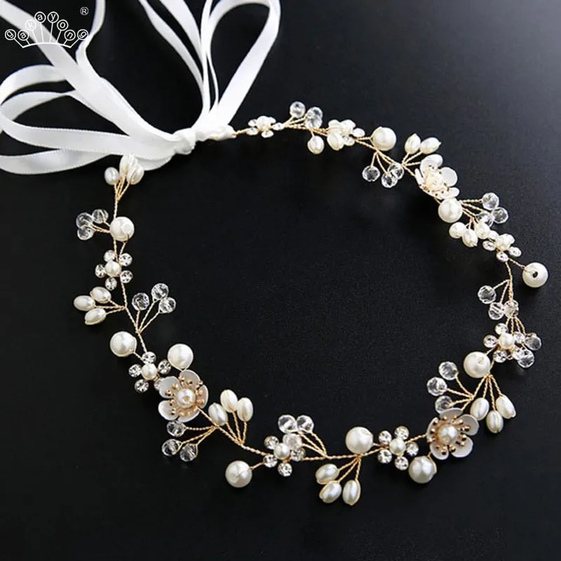 Elegant Bridal Hair Accessory Made With Faux Crystal And Pearls