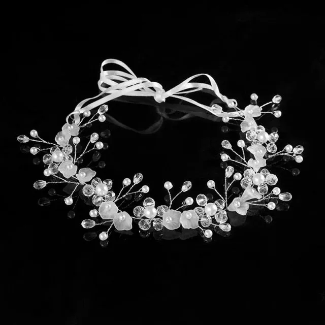 Elegant Bridal Hair Accessory Made With Faux Crystal And Pearls
