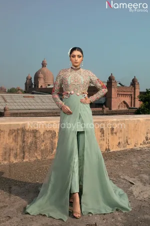 Elegant Floor Length Pakistani Net Gown Dresses #BS169
