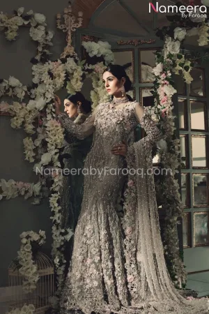 Elegant Grey Pakistani Bridal Maxi Online 2021 #BS78