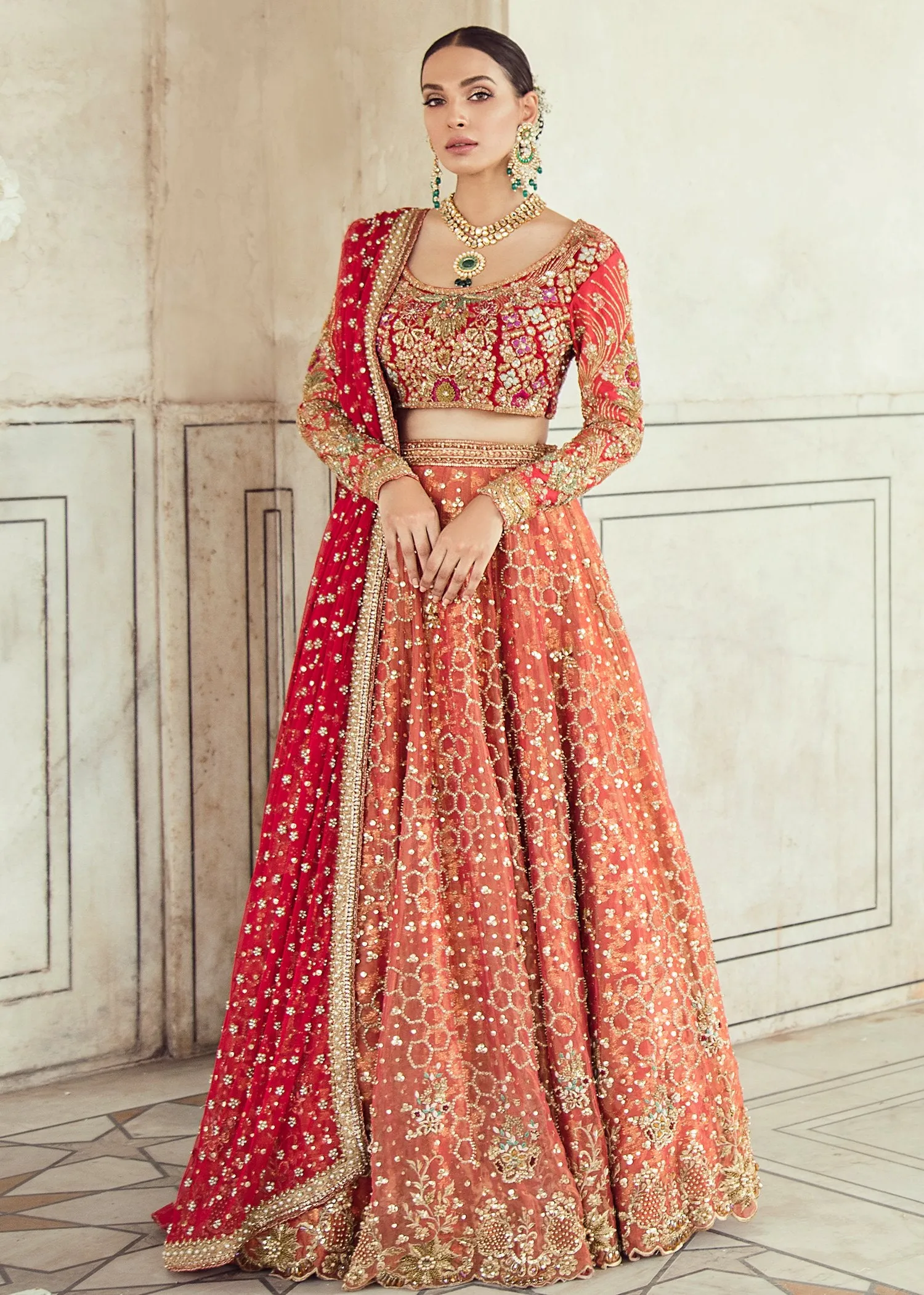 Elegant Pakistani Bridal Lehnga Dress for Wedding #J5104