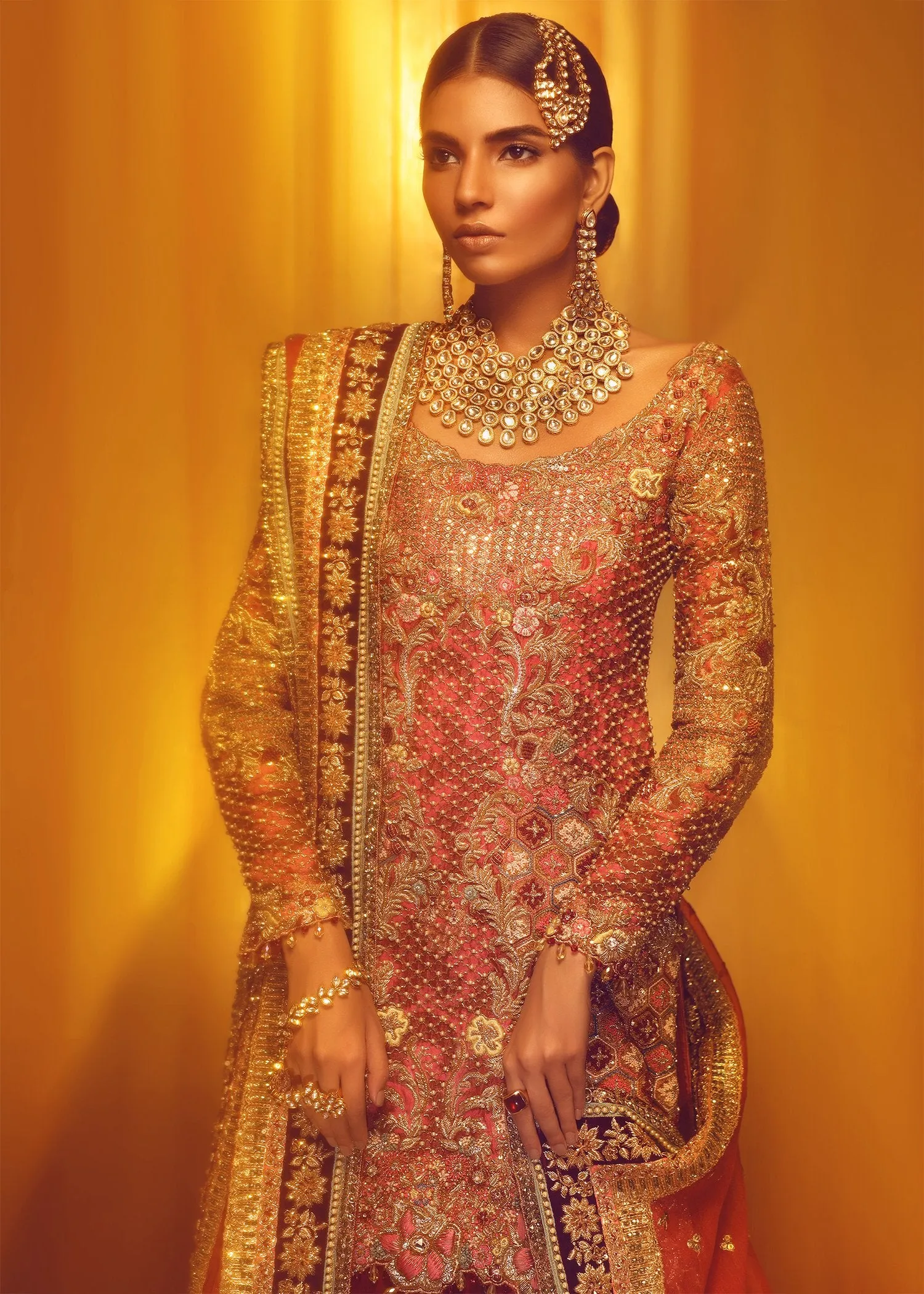 Elegant Pakistani Bridal Red Lehnga for Wedding #J5141