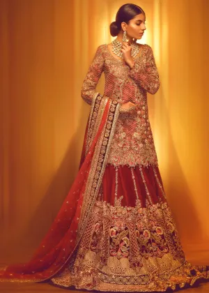Elegant Pakistani Bridal Red Lehnga for Wedding #J5141
