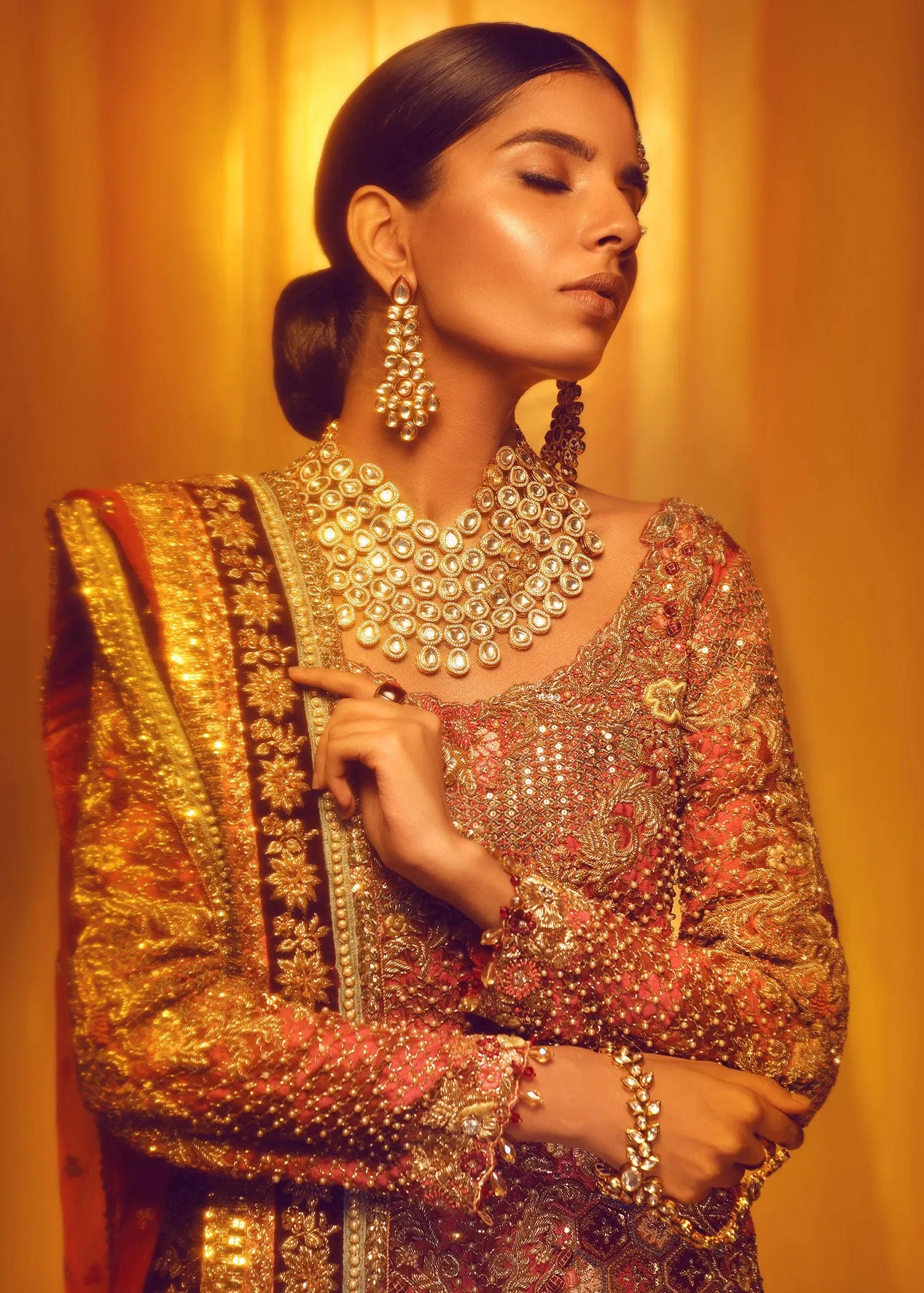 Elegant Pakistani Bridal Red Lehnga for Wedding #J5141