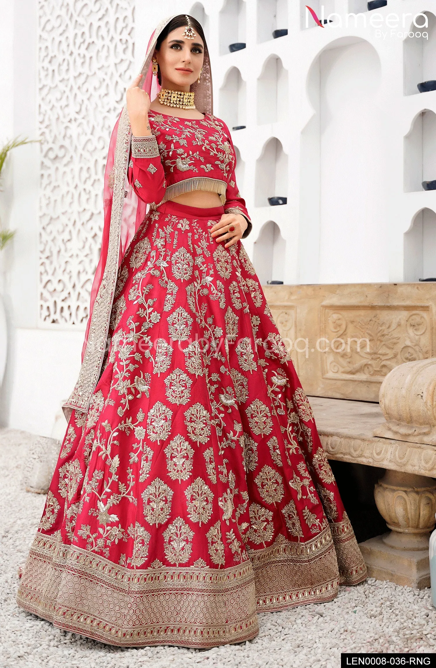 Elegant Pakistani Lehenga Choli in Pink Color #BS557