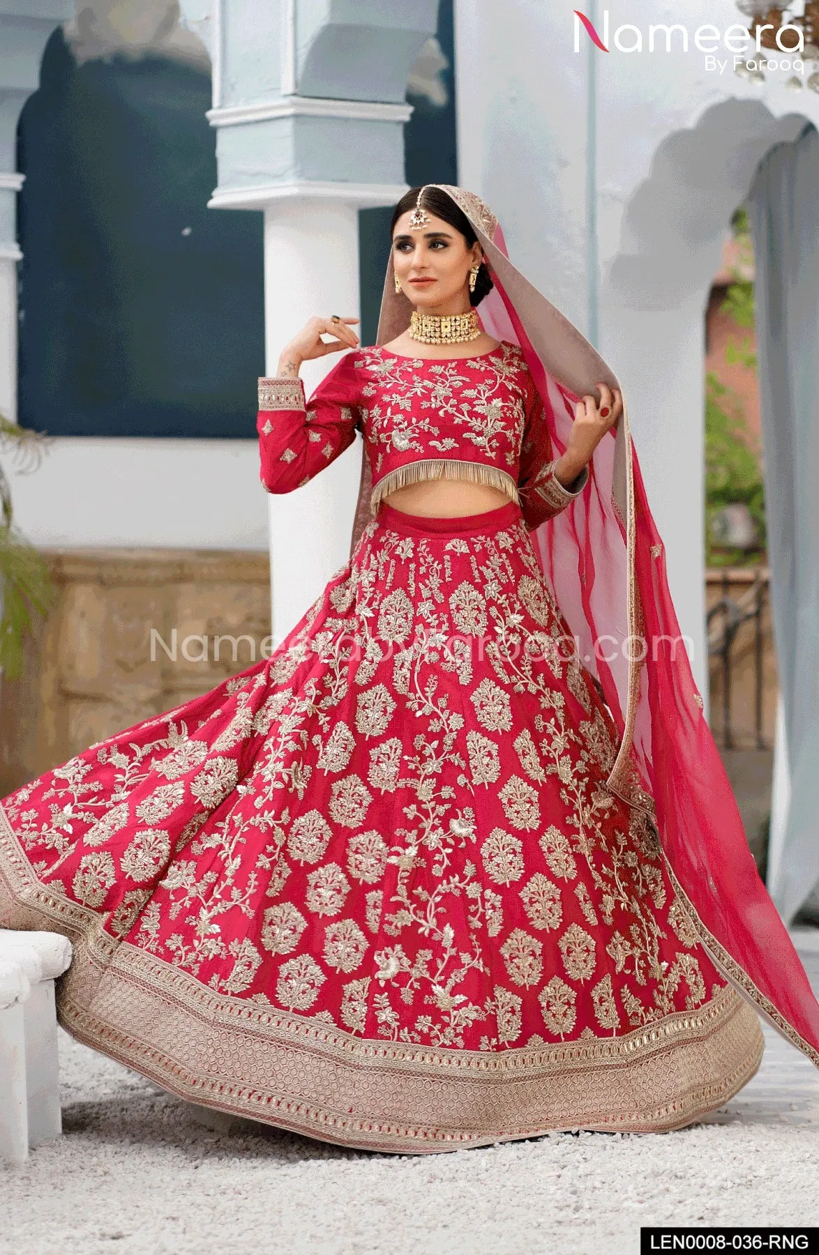 Elegant Pakistani Lehenga Choli in Pink Color #BS557