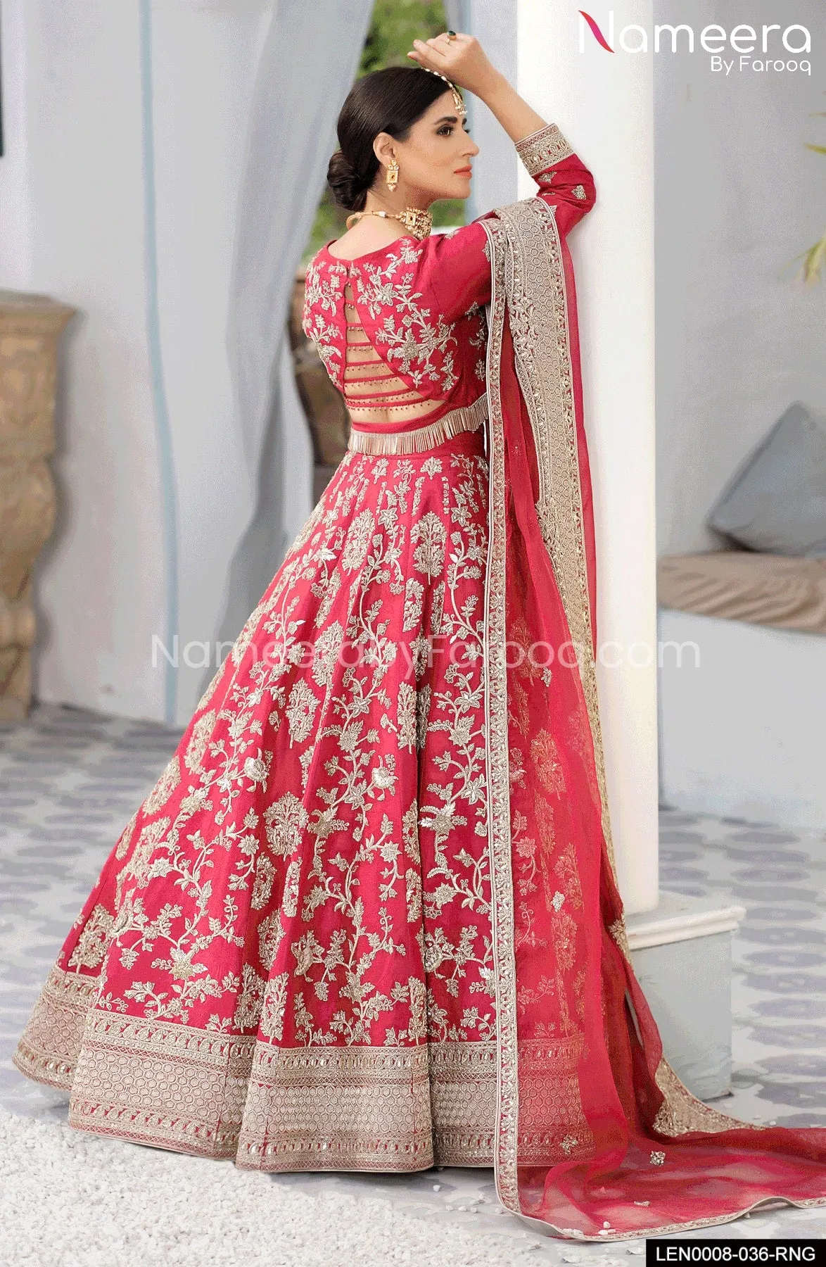 Elegant Pakistani Lehenga Choli in Pink Color #BS557