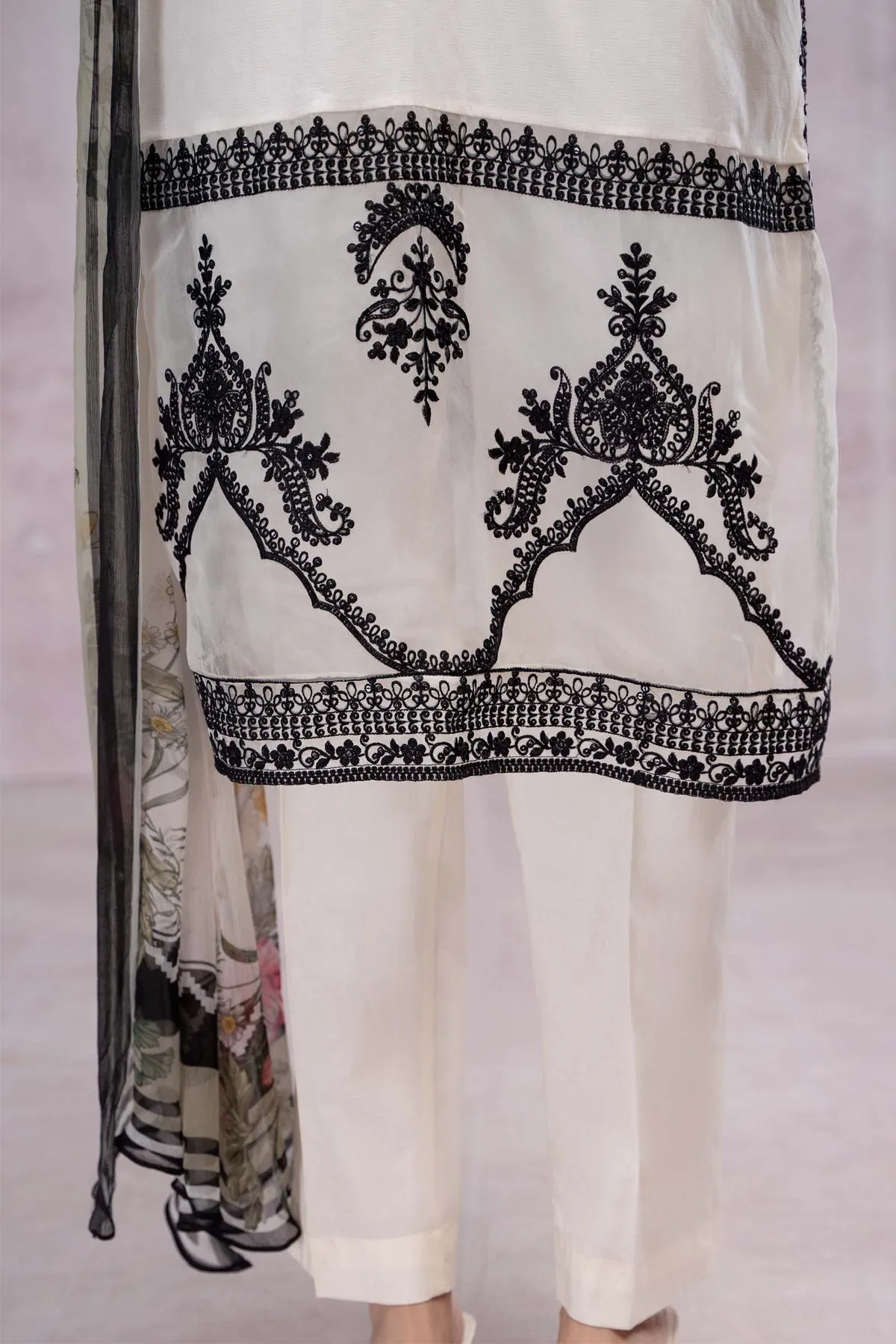 Embellished Maria B Black and White Kameez Salwar Suit
