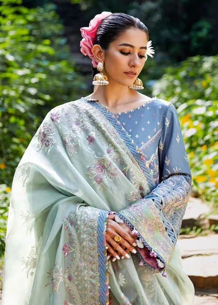 Embellished Pakistani Aqua Color Heavy Kameez Salwar