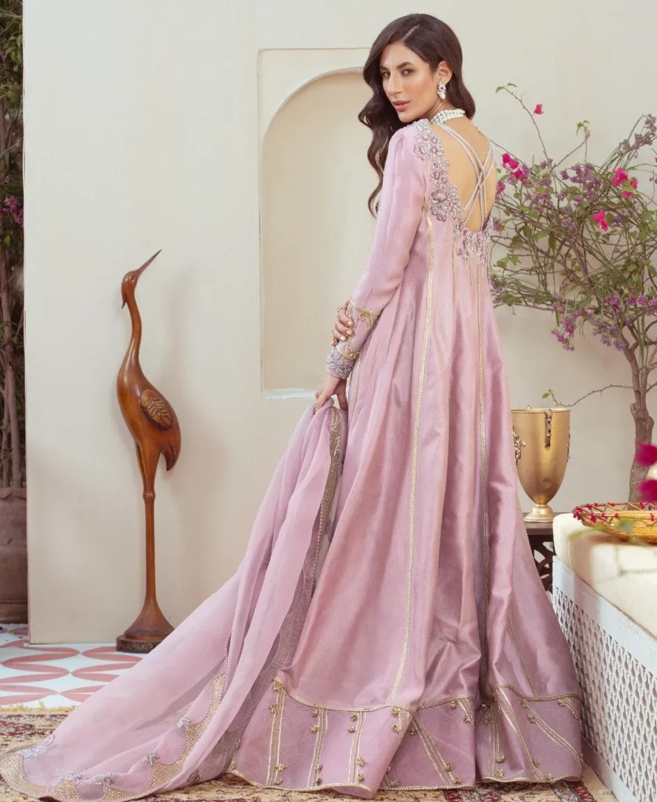 Embellished Silk Pishwas Design Dress for Party Wear