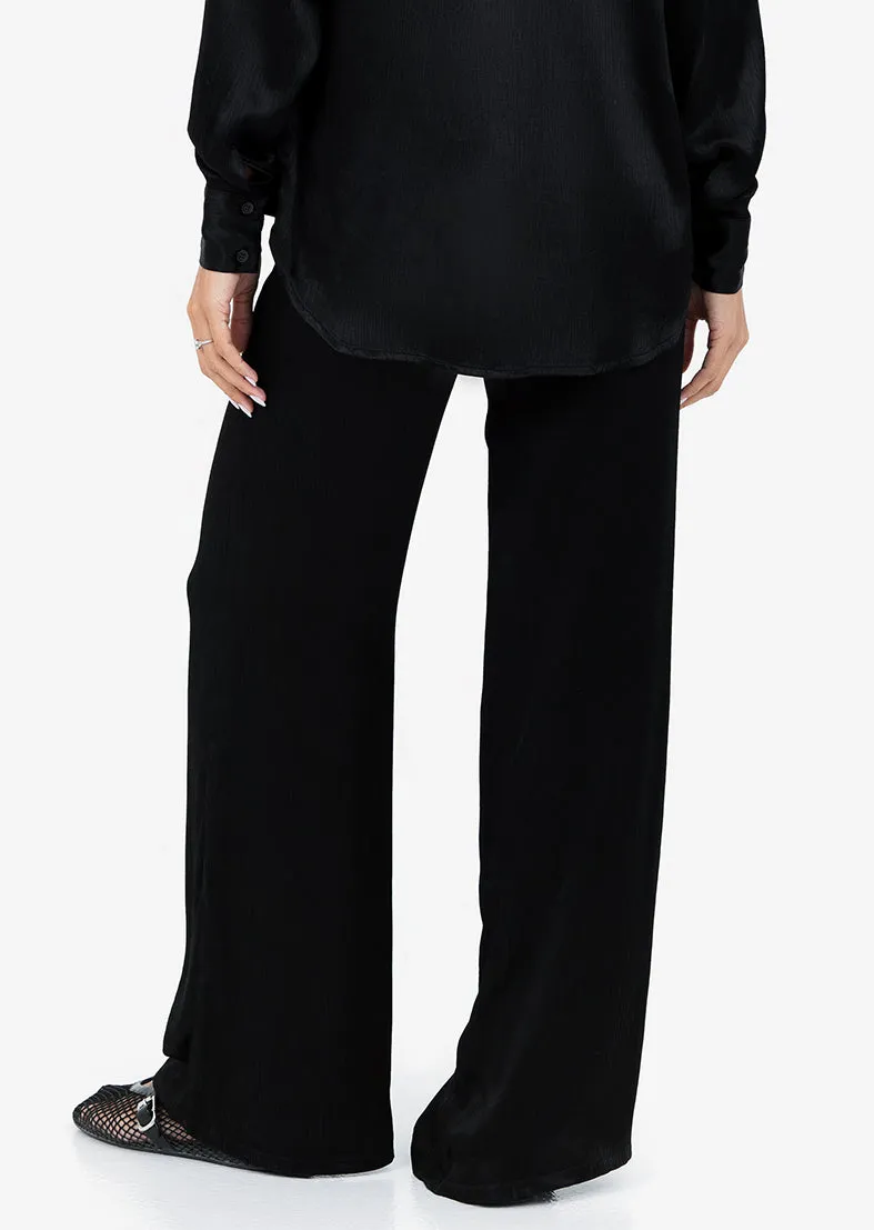 Embody Plisse Trouser Shiny Black