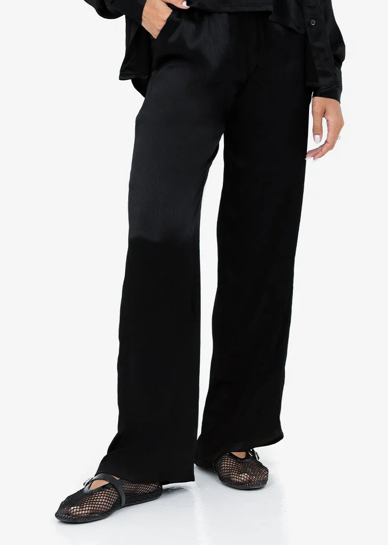 Embody Plisse Trouser Shiny Black