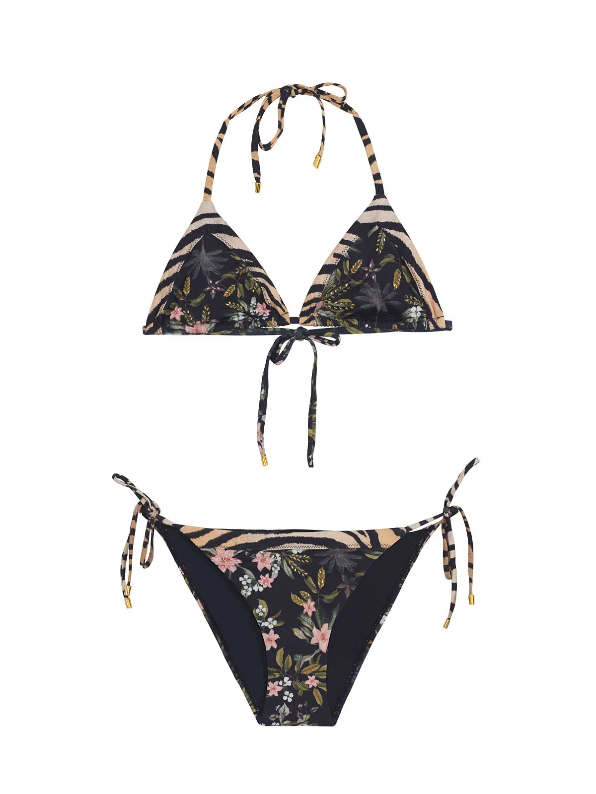 Embroidered Mix Up Tri-Embroidered Mix Up Tie Bikini