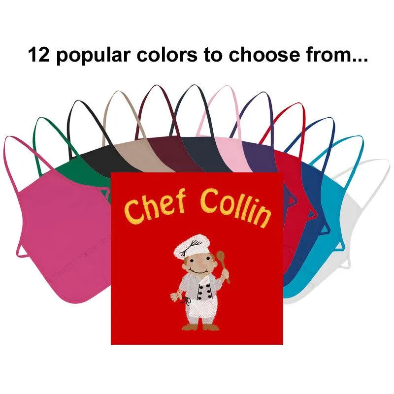 Embroidered Personalized Kids Chef Child Apron