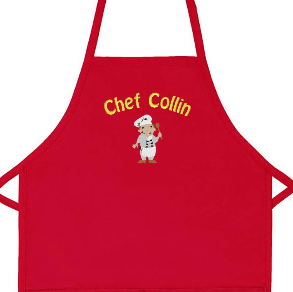Embroidered Personalized Kids Chef Child Apron