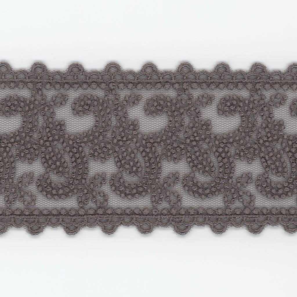 Embroidered Tulle Lace #159 Medium Gray