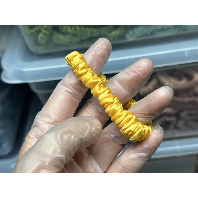Emperor yellow silk scrunchies mini