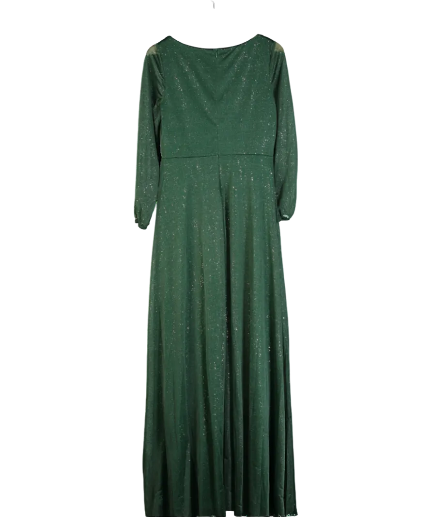 Ever Pretty Green V-neck Shiny Evening Dress UK 12