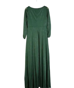 Ever Pretty Green V-neck Shiny Evening Dress UK 12