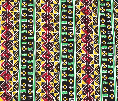 Fabric Bolts - Black, Yellow, Red Shield with Yellow Shells   Red, Yellow, Green - 6 Yards