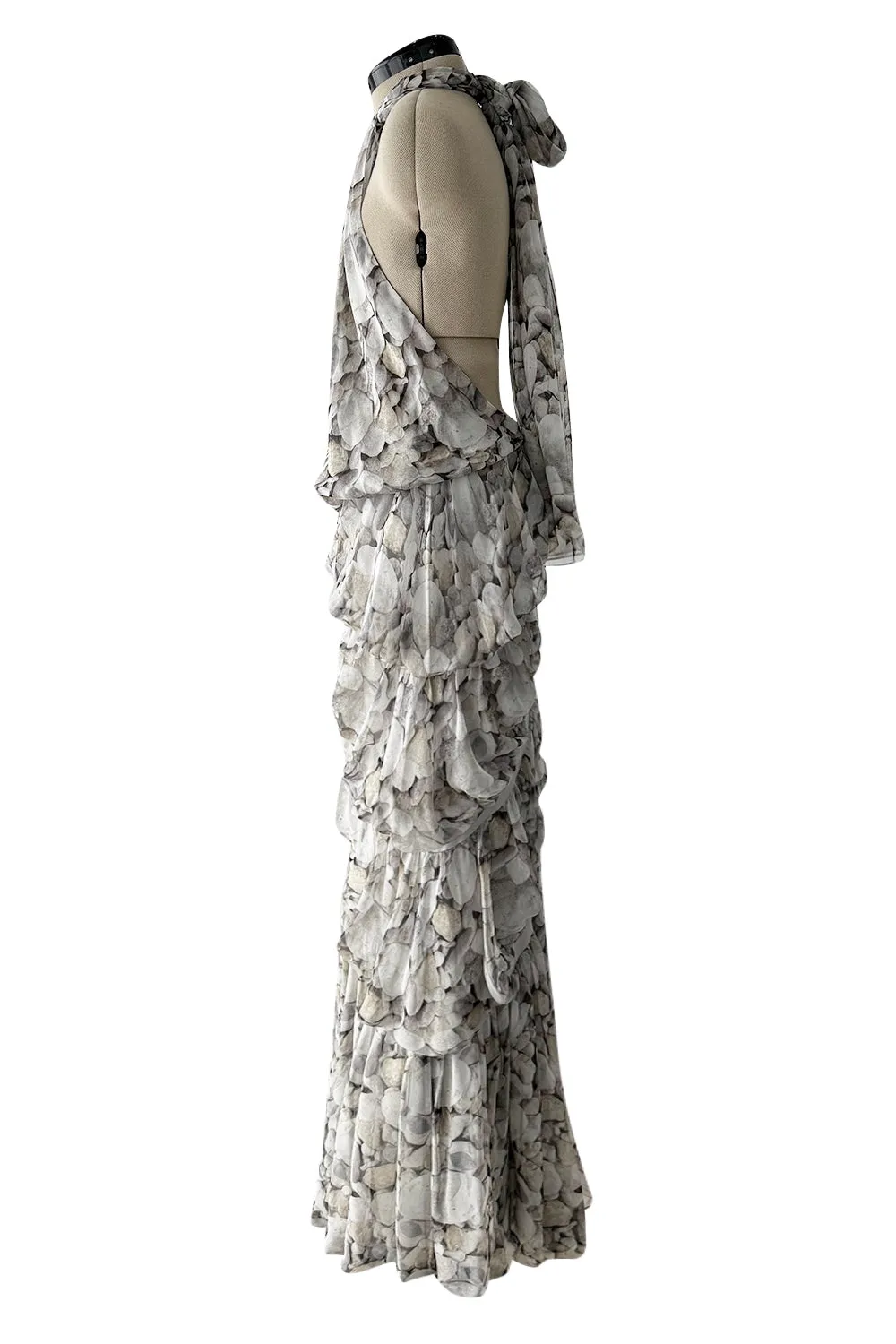 Fall 2008 Ungaro by Esteban Cortazar Printed Chiffon Backless Halter Dress
