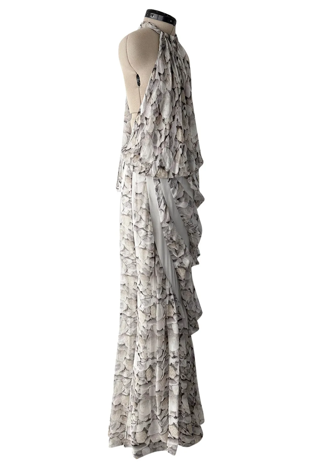 Fall 2008 Ungaro by Esteban Cortazar Printed Chiffon Backless Halter Dress