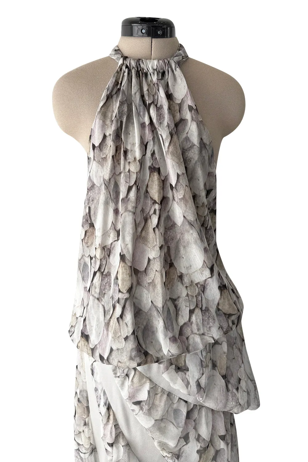 Fall 2008 Ungaro by Esteban Cortazar Printed Chiffon Backless Halter Dress