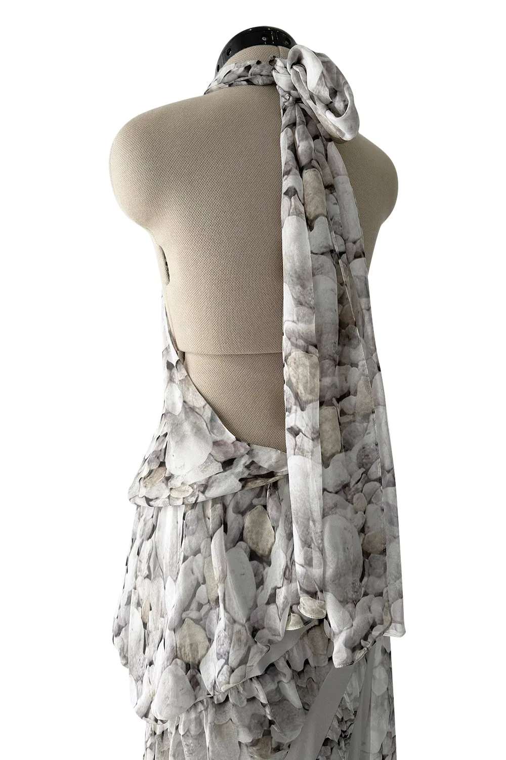 Fall 2008 Ungaro by Esteban Cortazar Printed Chiffon Backless Halter Dress