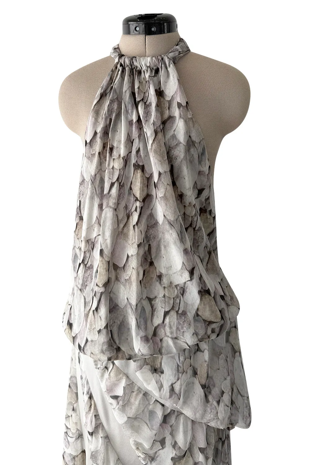 Fall 2008 Ungaro by Esteban Cortazar Printed Chiffon Backless Halter Dress
