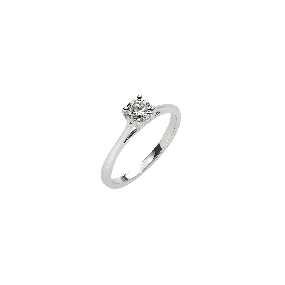 Fink's Exclusive 14K White Gold Solitaire Diamond Cathedral Engagement Ring