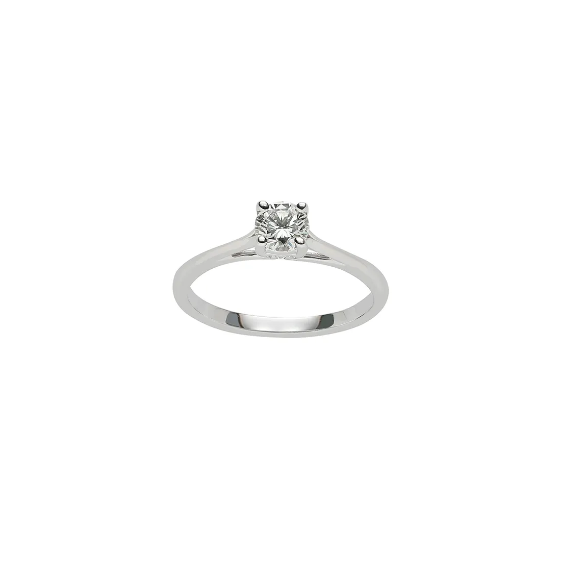 Fink's Exclusive 14K White Gold Solitaire Diamond Cathedral Engagement Ring