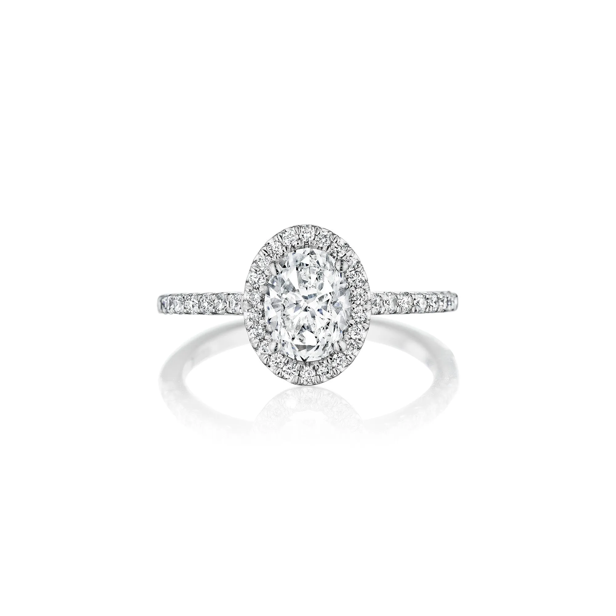 Fink's Exclusive Platinum Oval Diamond Halo Engagement Ring