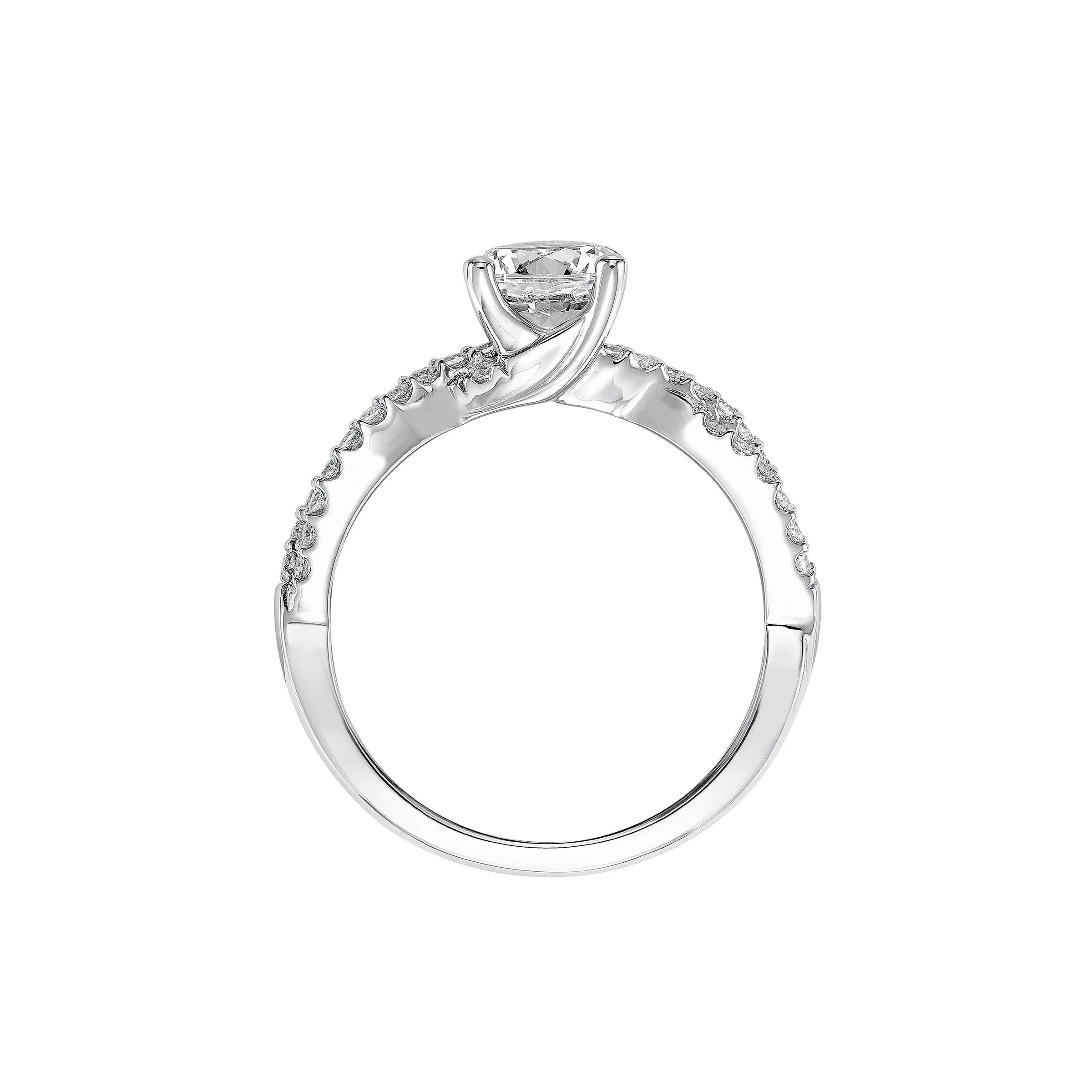 Fink's Exclusive Round Diamond Twist Shank Engagement Ring