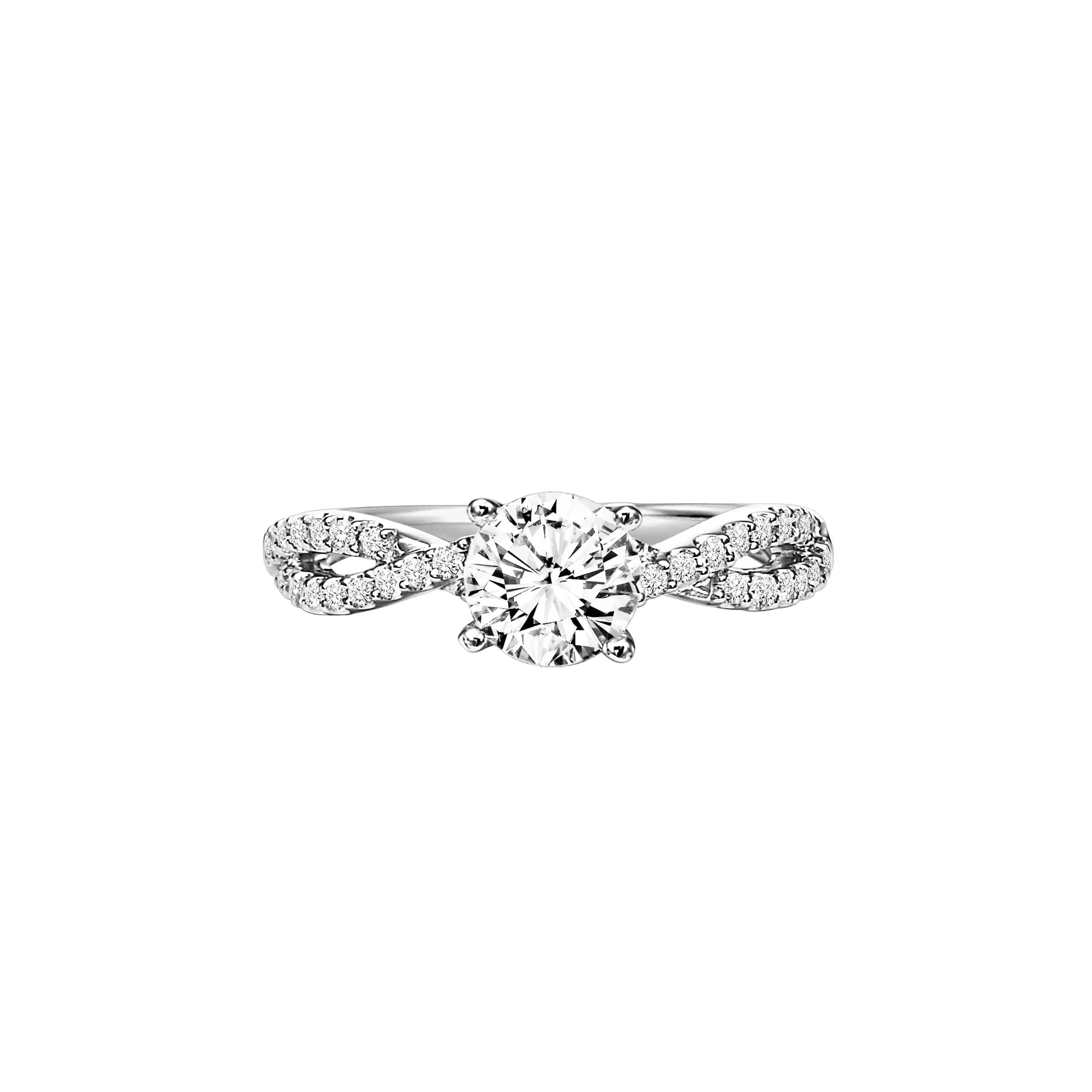 Fink's Exclusive Round Diamond Twist Shank Engagement Ring